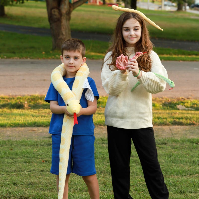 MorisMos Giant Yellow Boa Constrictor Snake, Realistic Plush Toy with Mommy, Babies & Eggs - 80" Long for Kids - Image 5
