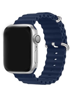 CATANES Apple Watch Ocean Band 41mm 40mm 38mm Soft Silicone Loop Strap for iWatch Series 8/7/SE/6/5/4/3/2/1 Dark Blue  - Image 1