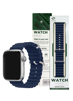CATANES Apple Watch Ocean Band 41mm 40mm 38mm Soft Silicone Loop Strap for iWatch Series 8/7/SE/6/5/4/3/2/1 Dark Blue  - Image 5
