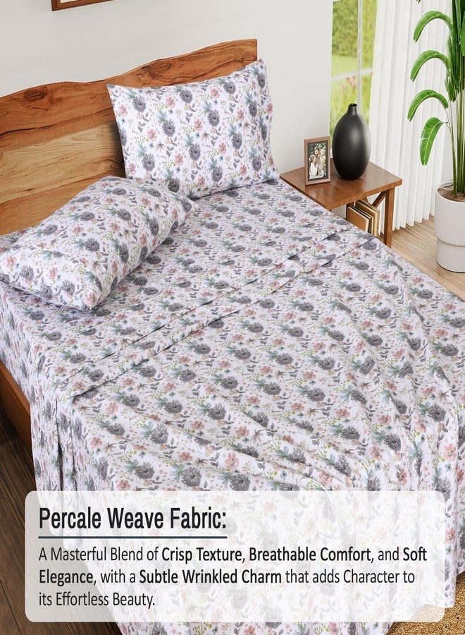 RUVANTI 100% Cotton Twin Sheets Set, 3 Pieces, Soft & Breathable Percale Weave Bedding, Deep Pocket 16", Hotel Standard, Crisp Cool Feel, Durable, Perfect Floral Bed Sheet, Dandelion Field - Image 3