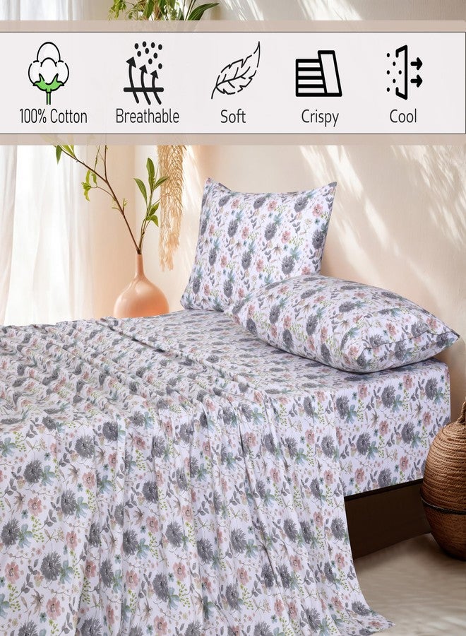 RUVANTI 100% Cotton Twin Sheets Set, 3 Pieces, Soft & Breathable Percale Weave Bedding, Deep Pocket 16", Hotel Standard, Crisp Cool Feel, Durable, Perfect Floral Bed Sheet, Dandelion Field - Image 5