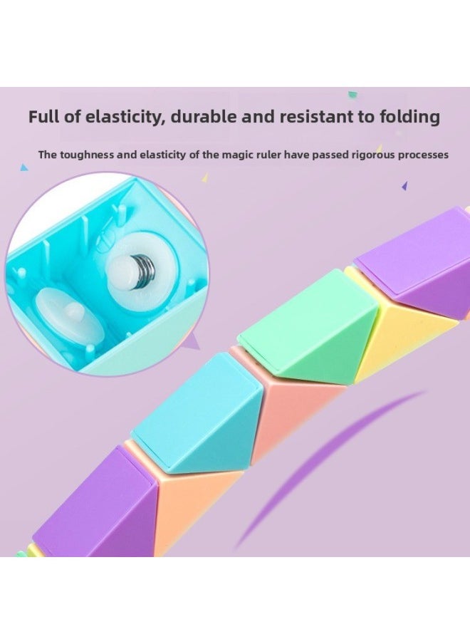 Variables 24 Section 36 Section 48 Section 72 Kindergarten Third-order Color Square Children's Toys-Color:24-segment Macaron Magic Ruler + Cute Duck Cartoon Huarong Road