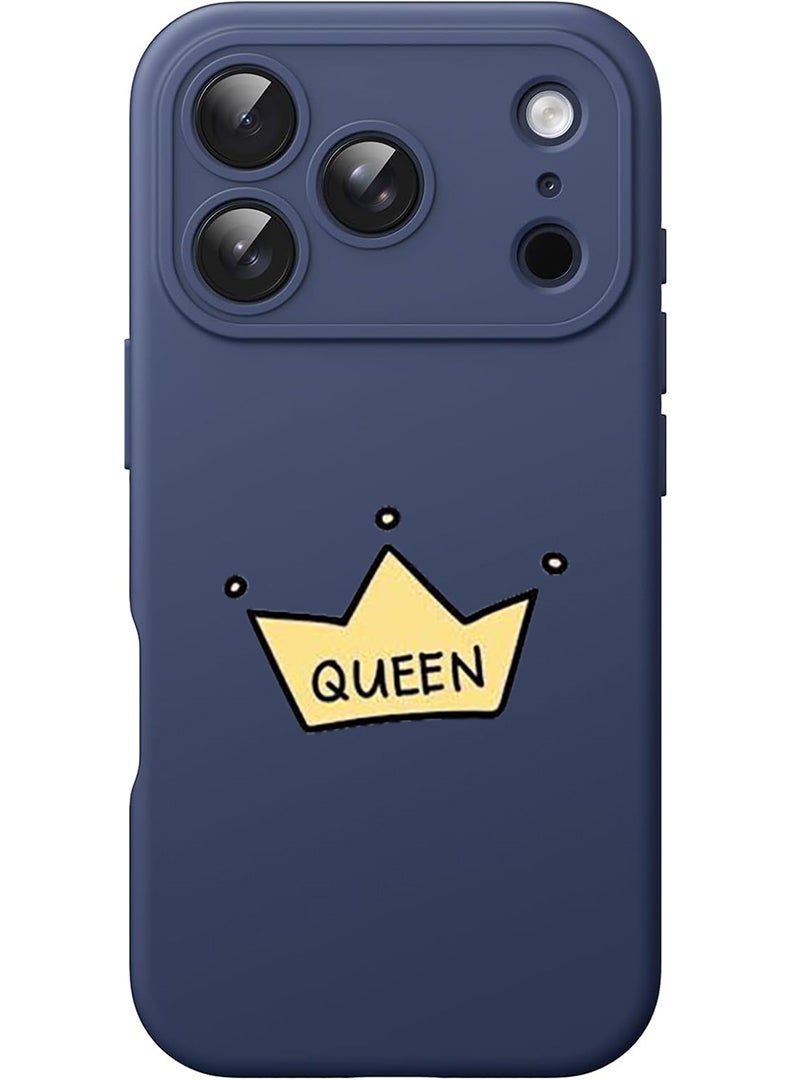 Theodor Protective Slim Fit Case Liquid Silicone Cover with Full Body Protection Anti-Scratch Shockproof Case For Apple iPhone 17 Pro Max (Blue) Queen crown - Image 1