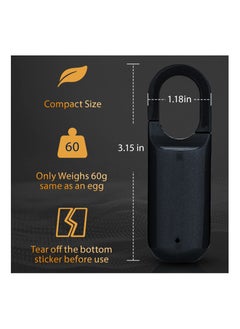 KASTWAVE قفل بصمة الإصبع المحمول، قفل padlock الأسود الصغير بقفل بصمة الإصبع، طويل وقت الاستعداد شحن USB قفل بدون مفتاح لخزنة المدرسة، باب المنزل، أمتعة السفر، حقيبة الظهر  - Image 5