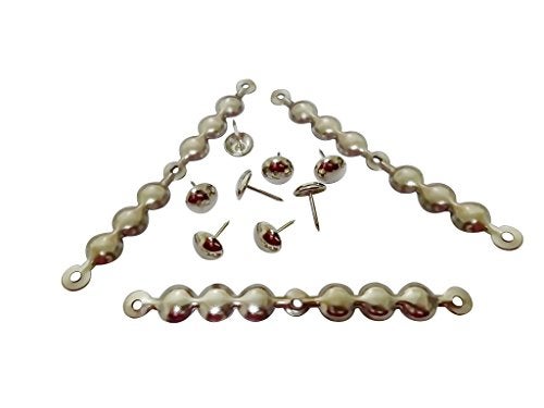 decotacks® Silver Upholstery Nailhead Trim, Silver Upholstery Nails/Tack, in Short (4in Long) Strips 7/16in (11mm) Head Diameter, Covers 6 Meters (6,6 Yards) [Nickel/Silver Finish] DX0511NI-S6M - Image 2