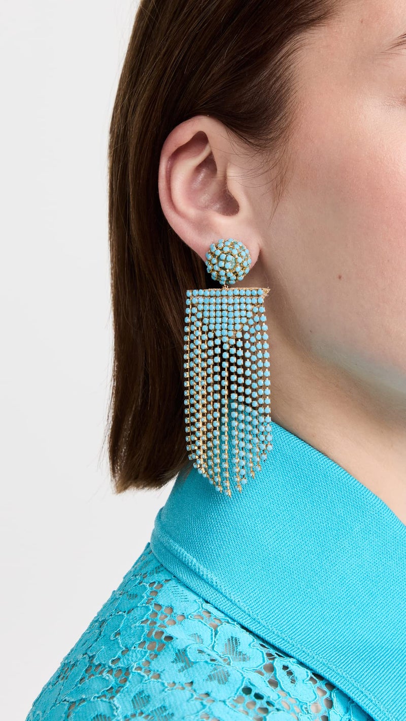 Deepa Gurnani Women's Deepa By Deepa Gurnani Fanning Earrings, Turquoise, Blue, One Size - Image 3