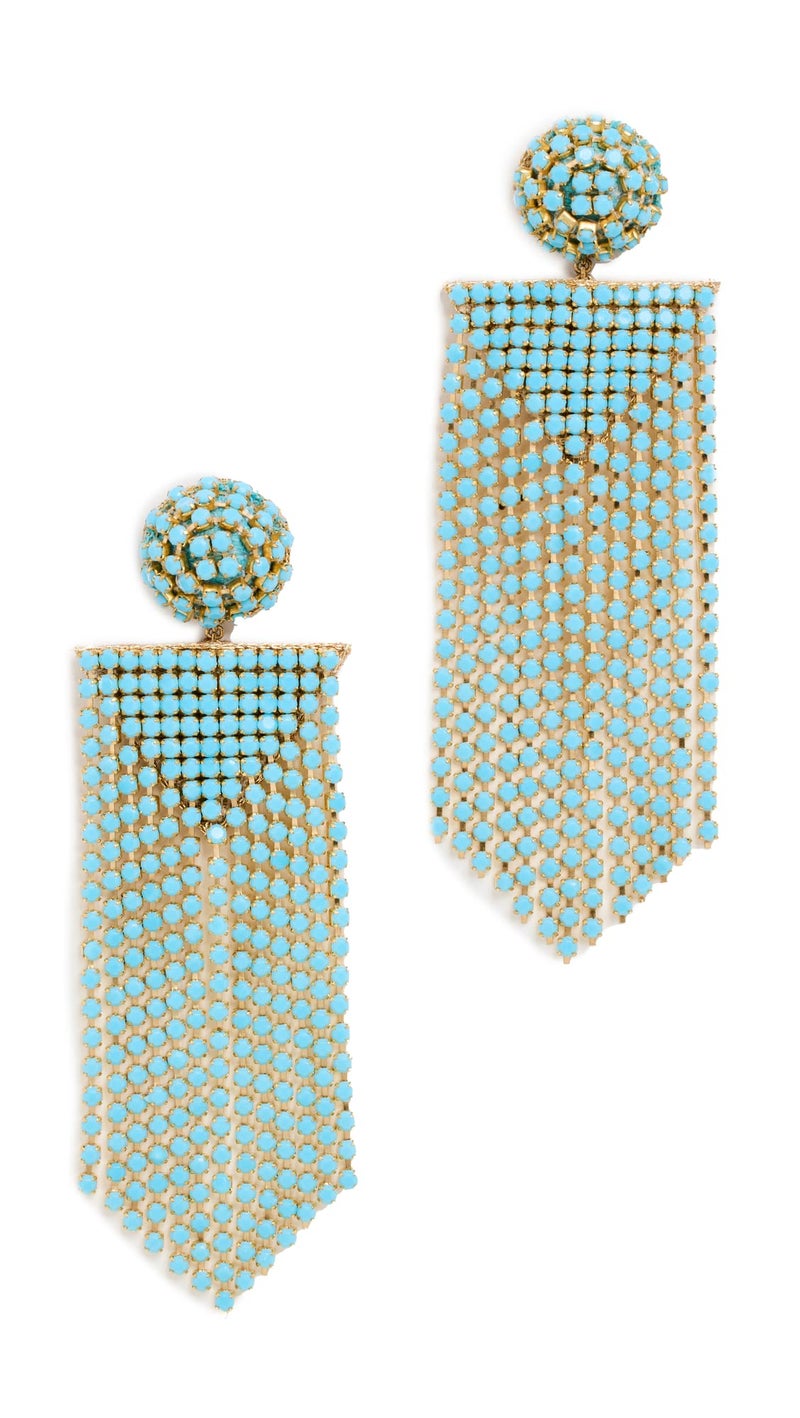Deepa Gurnani Women's Deepa By Deepa Gurnani Fanning Earrings, Turquoise, Blue, One Size - Image 1