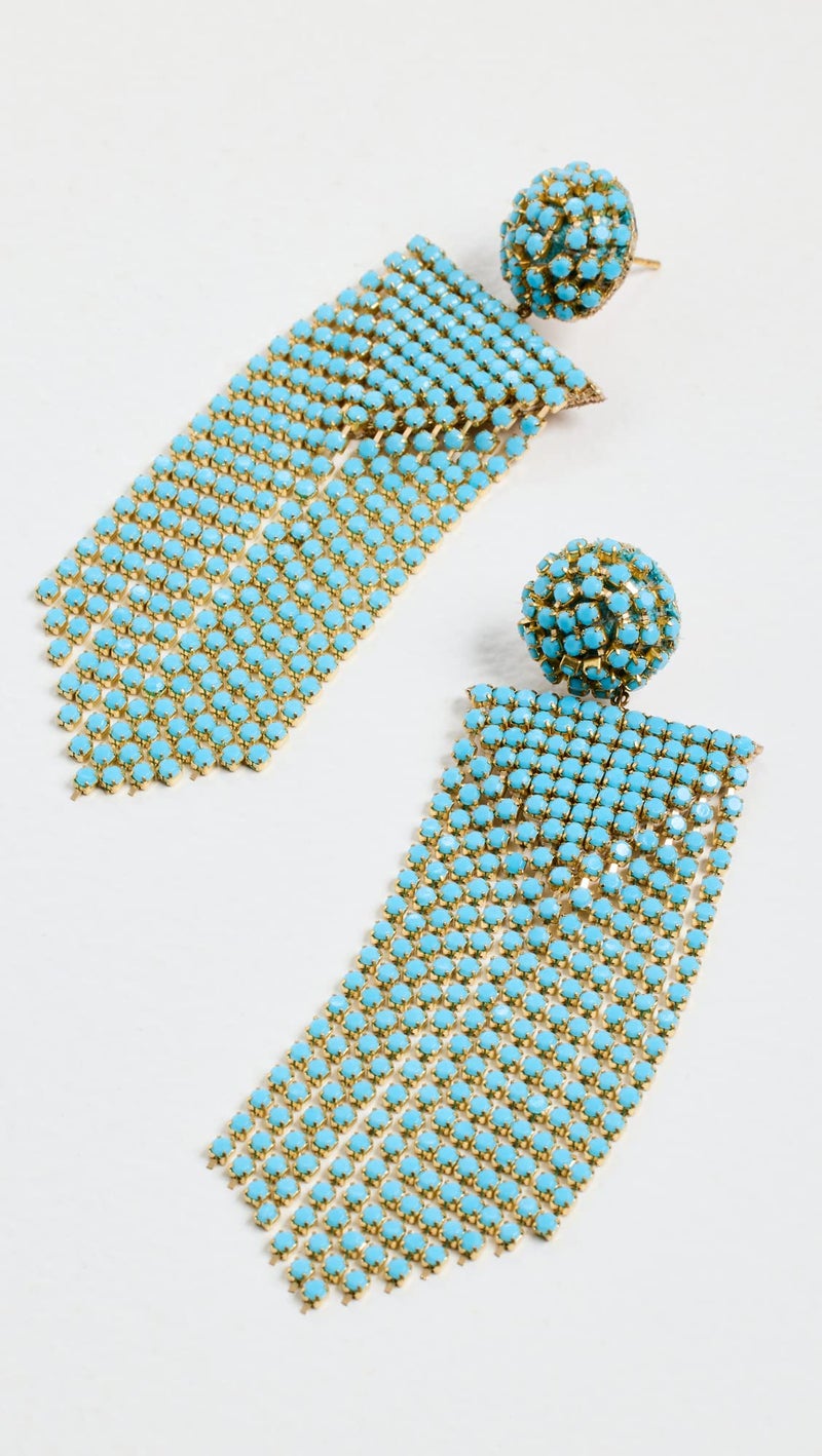 Deepa Gurnani Women's Deepa By Deepa Gurnani Fanning Earrings, Turquoise, Blue, One Size - Image 2
