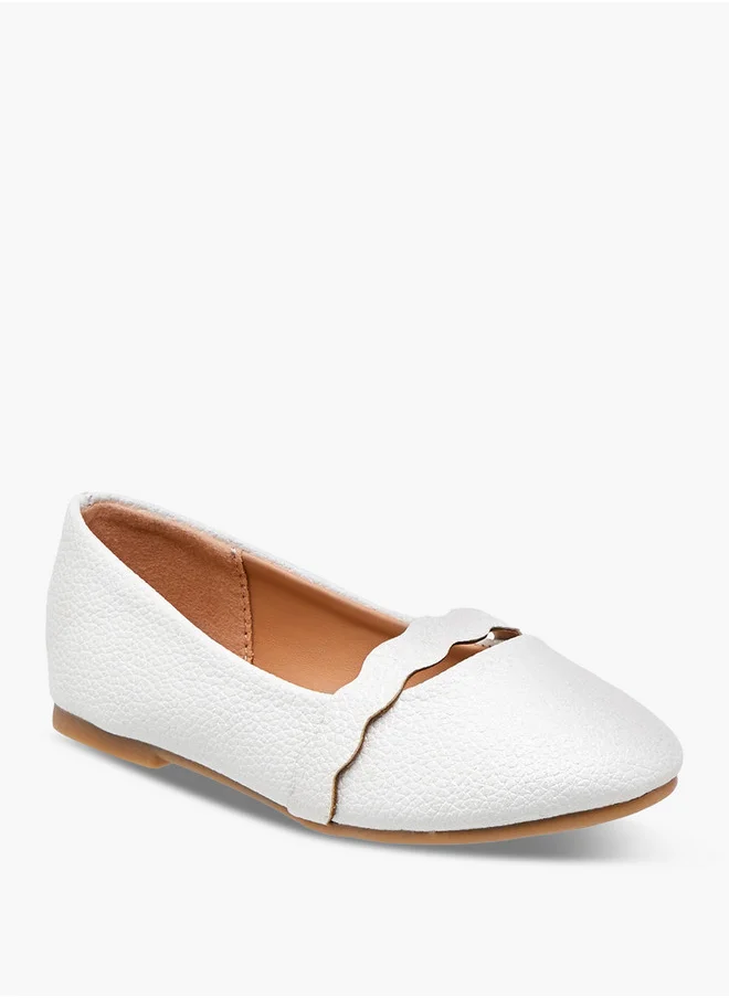 Flora Bella By Shoexpress Girls Textured Slip-On Ballerina Shoes