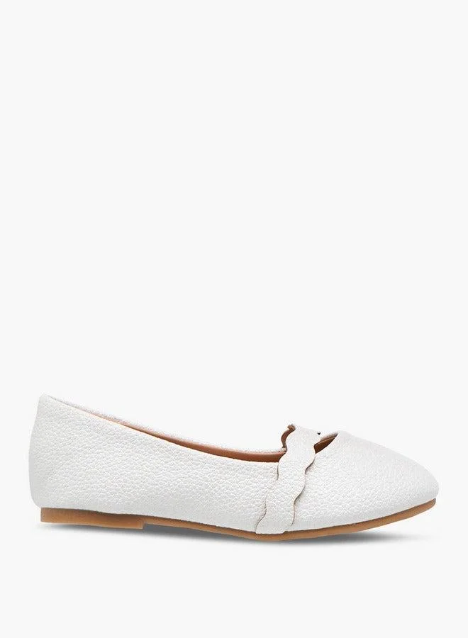 Flora Bella By Shoexpress Girls Textured Slip-On Ballerina Shoes