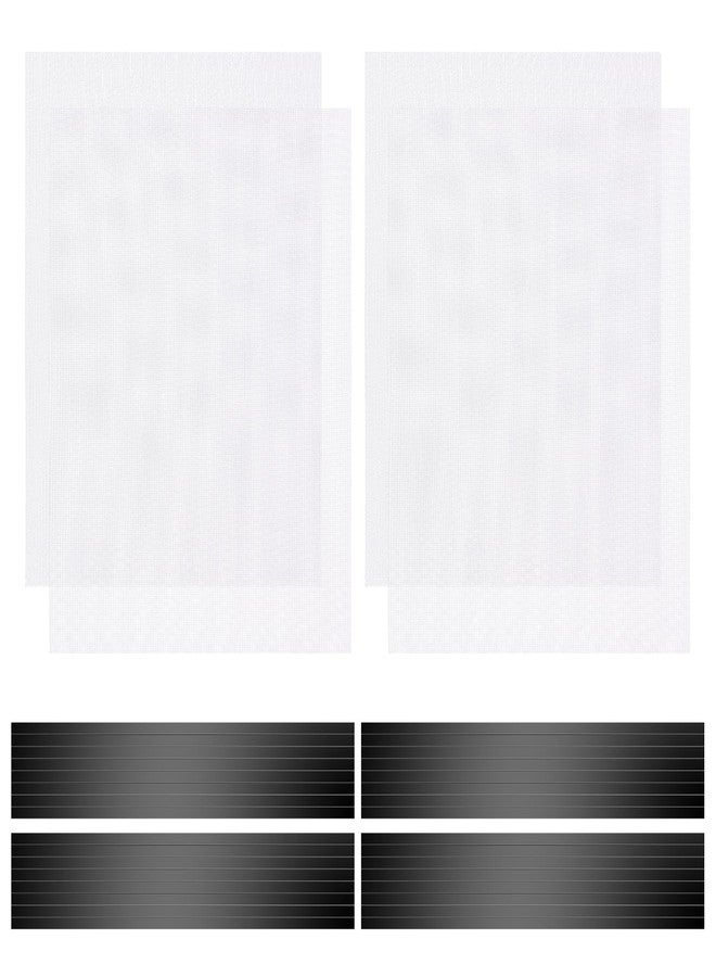 YSSHUI 4 Pack 40cm x 30cm Magnetic Floor Vent Cover - Customizable Size PVC Mesh Register for Wall Ceiling Floor Catch Debris Hair Insect (White) - Image 1