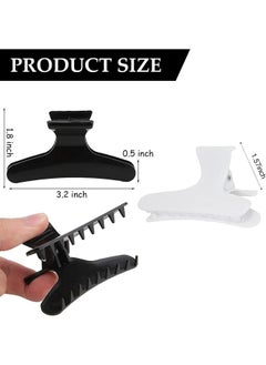 Oasisgalore 12 Pcs Butterfly Hair Claw Clips - Black & White for Styling and Sectioning  - Image 2