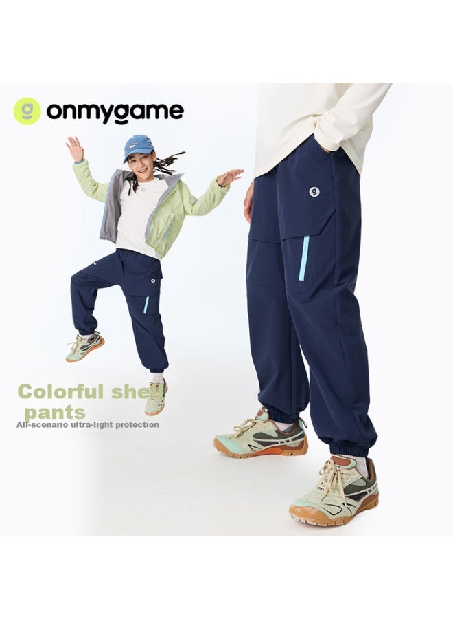 Onmygame Color Shell Series Children's Lightweight Outdoor Sports Pants For Autumn, Wuyan Purple, Size 160 - Image 1