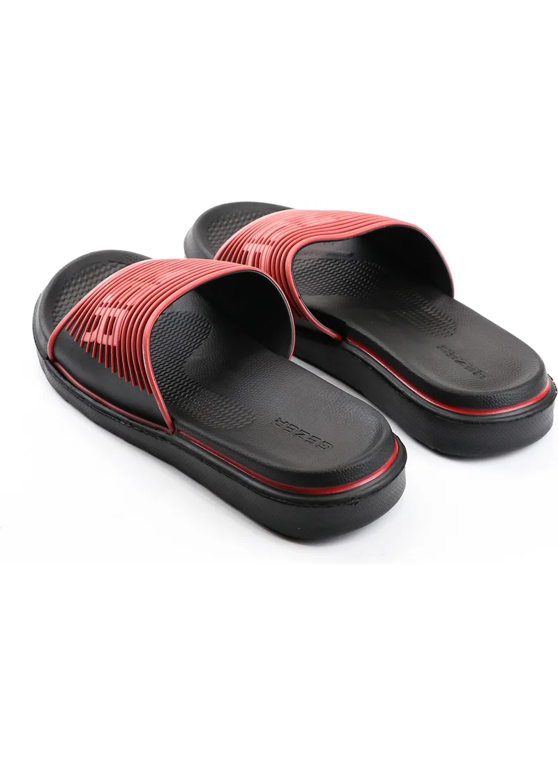 Gezer Men's Comfortable Sole Luxury Bathroom Balcony Pool Beach Slippers Red