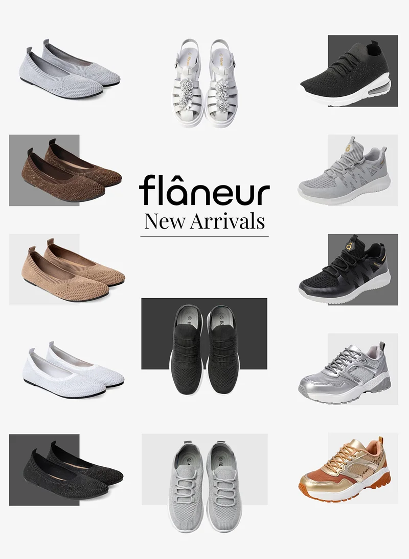 flâneur FLANEUR Women's Casual Sneakers Slip On with Adjustable Elastic Laces No Tie - Comfortable Non-Slip Gym Low Shoes for Walking, Tennis - Lightweight Breathable Training & Sports Shoes