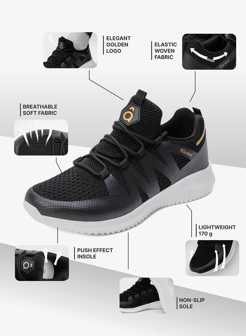 flâneur FLANEUR Women's Casual Sneakers Slip On with Adjustable Elastic Laces No Tie - Comfortable Non-Slip Gym Low Shoes for Walking, Tennis - Lightweight Breathable Training & Sports Shoes - Image 3