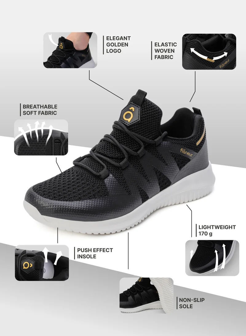 flâneur FLANEUR Women's Casual Sneakers Slip On with Adjustable Elastic Laces No Tie - Comfortable Non-Slip Gym Low Shoes for Walking, Tennis - Lightweight Breathable Training & Sports Shoes