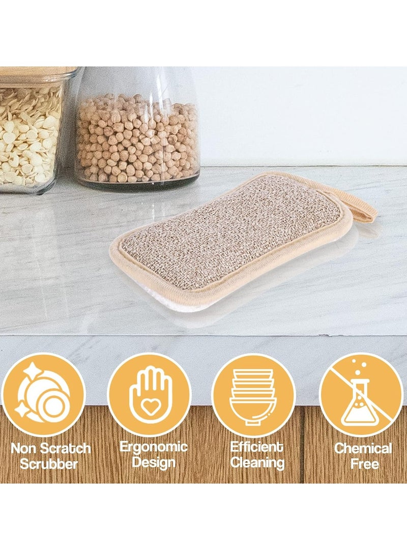 Oasisgalore 6 Pack Kitchen Cleaning Sponge Dual Remove Grime Washable Dish Sponge for Cleaning Stubborn Dirt  - Image 5