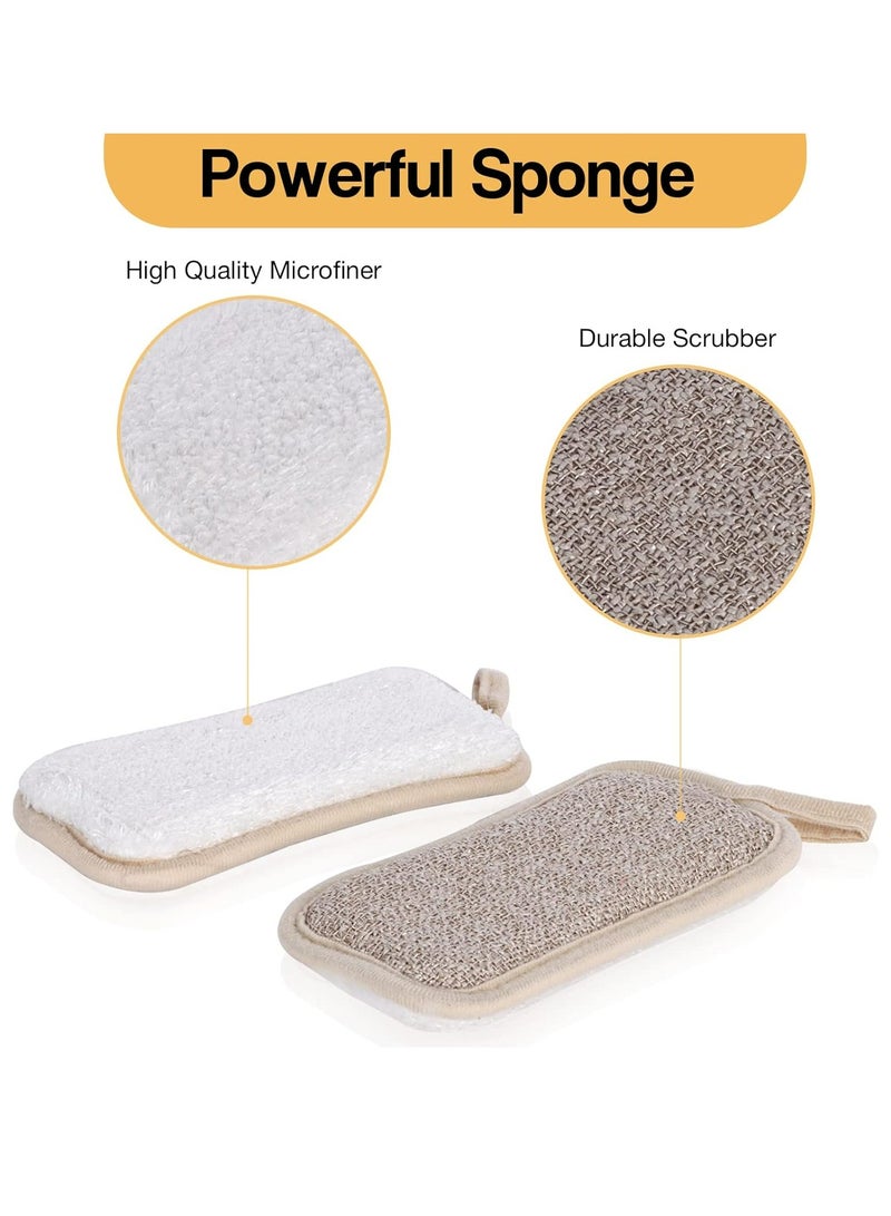 Oasisgalore 6 Pack Kitchen Cleaning Sponge Dual Remove Grime Washable Dish Sponge for Cleaning Stubborn Dirt  - Image 3
