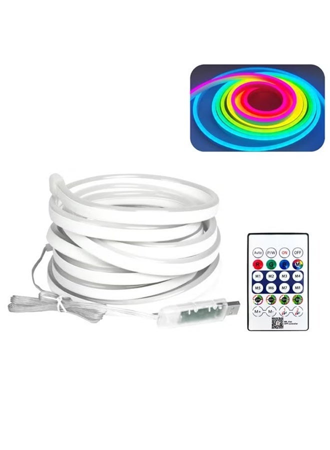 لانيو شريط إضاءة نيون LED بطول 5 أمتار، شريط إضاءة RGB، مزامنة مع الموسيقى، تحكم عبر تطبيق وجهاز تحكم عن بعد، إضاءة LED ذكية للمنزل، حبل نيون مرن لتزيين المنزل بنفسك، غرفة الألعاب، غرفة النوم، إضاءة خلفية للتلفزيون - Image 2