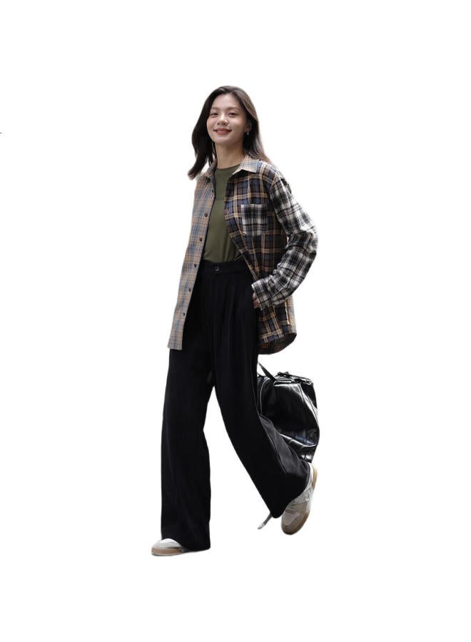 dme Hollow Design Side Zipper Single Button Design Sensual Straight Leg Casual Pants Women Black S - Image 2