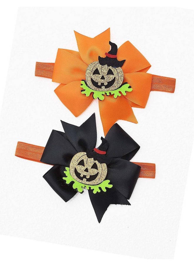 JustMyDress JustMyDress Baby Orange Headband With Flower Hair Bow Band Girls Hair Accessories JHH20 (Set-G)  - Image 1