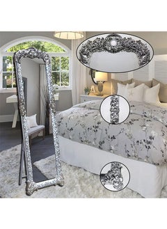 Generic Decorhills Stand Mirror, Full Length Mirror Standing Mirror, Large Rectangle Bedroom Mirror Floor Mirror, Carved Frame  - Image 4