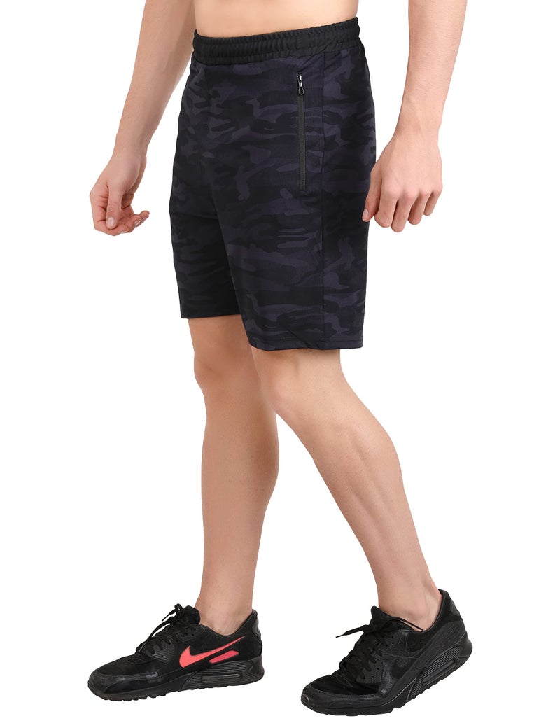 NEVER LOSE Mens Running Athletic 5 inch Inseam Quick Dry Workout Shorts Men Lightweight Gym Shorts with Pockets (XXL, Camo Green & Navy) - Image 5