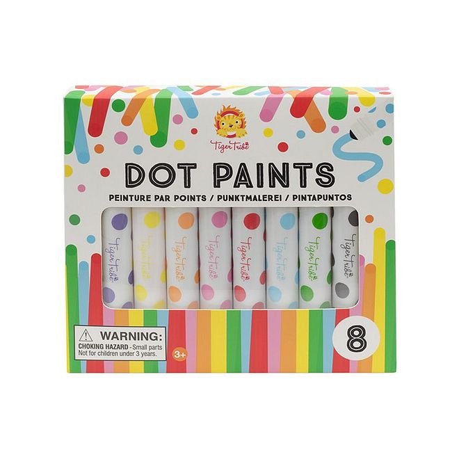 Tiger Tribe Dot Paints Set of 8 - Easy Twist Caps, Marker-Style, Fun Art Supplies for Kids 3+ Years, L 17Ã—B 2Ã—H 6 cm - Image 1