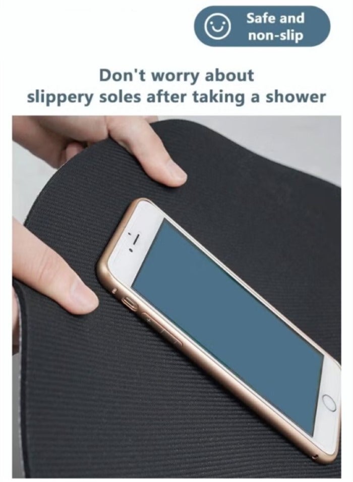 Kutis سجادة حمام قطعة واحدة فائقة الامتصاص غير قابلة للانزلاق طين دياتوم رخامية 60x40 سم - Image 3