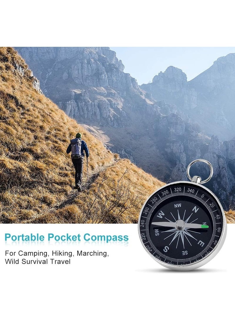 إيتالو بوصلة جيبية، صغيرة الحجم، متينة، محمولة، مصنوعة من غلاف ألومنيوم عالي الجودة، خفيفة الوزن، مثالية للتخييم والنزهات والرحلات الخارجية. - Image 2