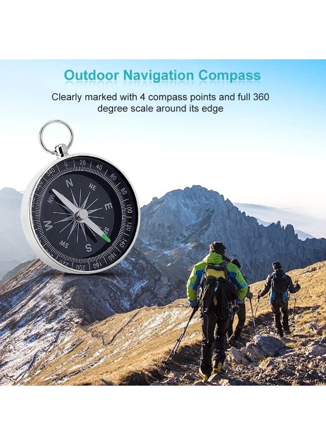 إيتالو بوصلة جيبية، صغيرة الحجم، متينة، محمولة، مصنوعة من غلاف ألومنيوم عالي الجودة، خفيفة الوزن، مثالية للتخييم والنزهات والرحلات الخارجية. - Image 3