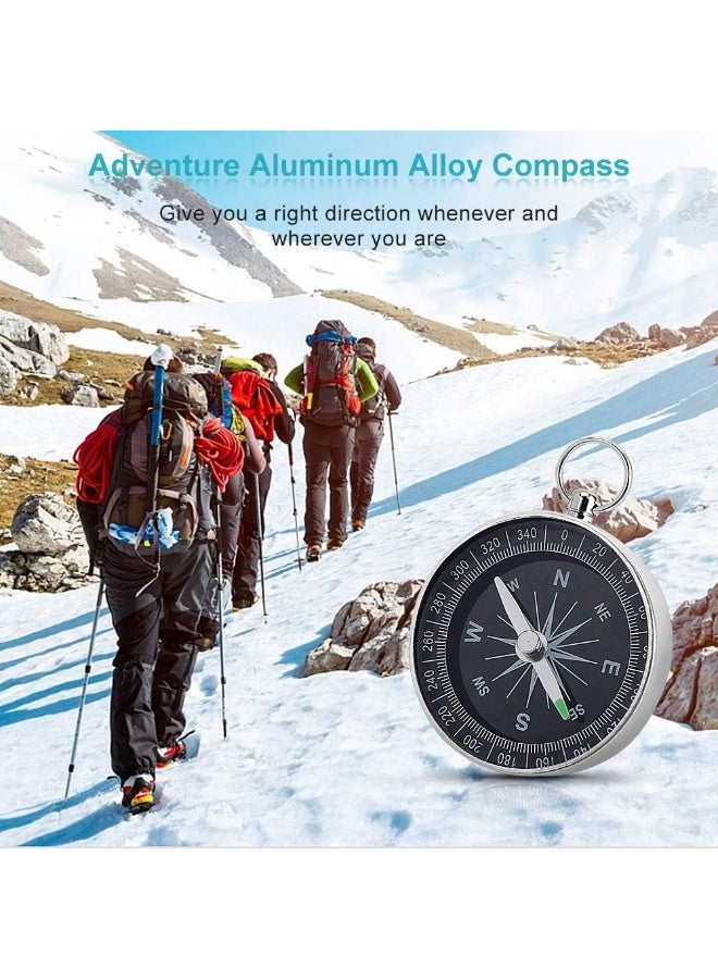 إيتالو بوصلة جيبية، صغيرة الحجم، متينة، محمولة، مصنوعة من غلاف ألومنيوم عالي الجودة، خفيفة الوزن، مثالية للتخييم والنزهات والرحلات الخارجية. - Image 4