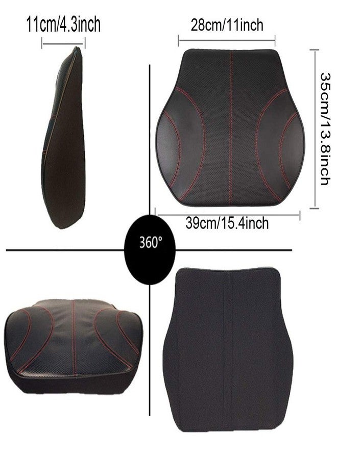 HomDSim PU Soft Leather Lumbar Cushion,Car Seat Lower Back Support Pillow with Soft Memory Foam,Comfortable for Car Driving & Home Office Computer Chairs Back Pain Relief Corrects Posture - Image 3