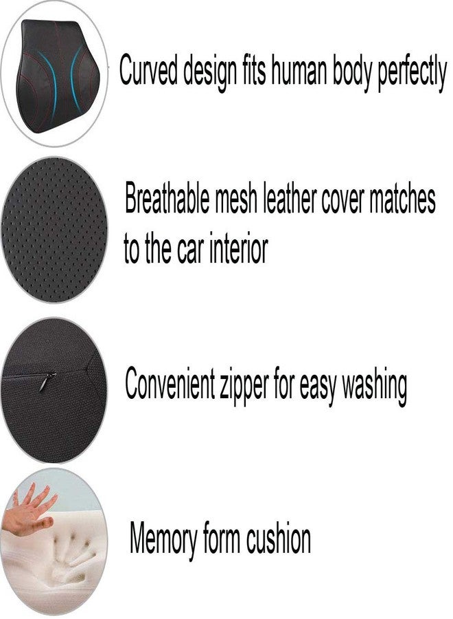HomDSim PU Soft Leather Lumbar Cushion,Car Seat Lower Back Support Pillow with Soft Memory Foam,Comfortable for Car Driving & Home Office Computer Chairs Back Pain Relief Corrects Posture - Image 5