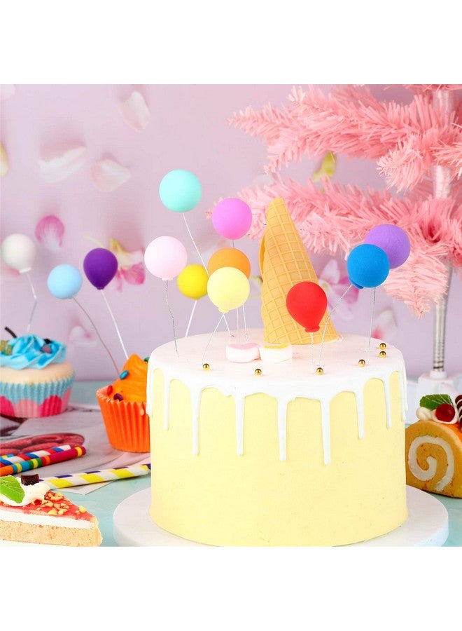 Skylety 30 Pieces Balloon Cake Topper Mini Colorful Cake Picks Round Balloon Cupcake Topper Decoration for Dollhouse Party Decorations Birthday Wedding(Assorted Color) - Image 5