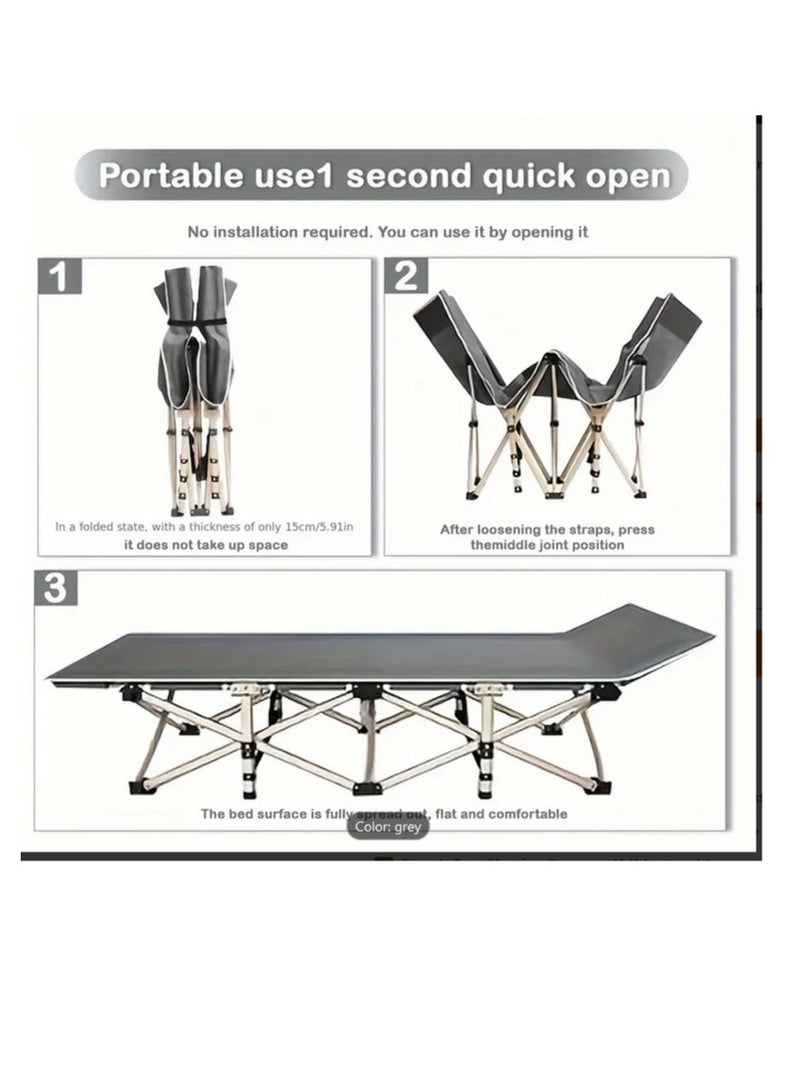 GO2CAMPS Heavy Duty Foldable Camping Bed With Carry Bag | Sun Lounger | Travel Bed | Camping Cot | Portable Multifunctional Trip Bed For Beach, Desert, Home,Offices, Camping, Traveling - Image 2