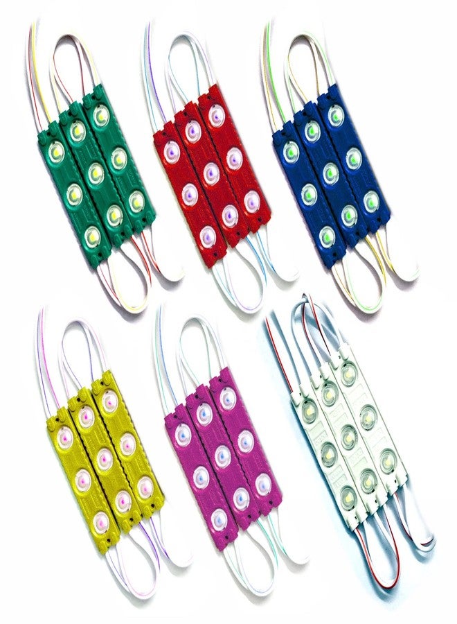 Wizzo DC 12V Optical 3 LED Diffused Module Light Lamp Bulb Multipurpose Use For Home, Temple Decoration DIY Projects, Hobby Kit (3 Pieces Each Multicolor Pack of 18 Pieces)
