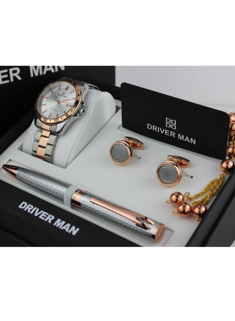 ووتش طقم ساعه رجالي مكون من أربع قطع