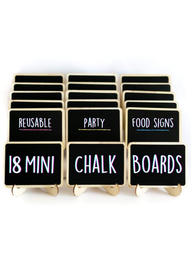 Savvy & Sorted Mini Chalkboard Signs For Food, 18 Small Chalk Signs Including 3 White Chalk Sticks, Food Signs For Party, Little Chalkboards, Party Food Labels Buffet Cheese Signs Candy Table Party Supplies  - Image 1