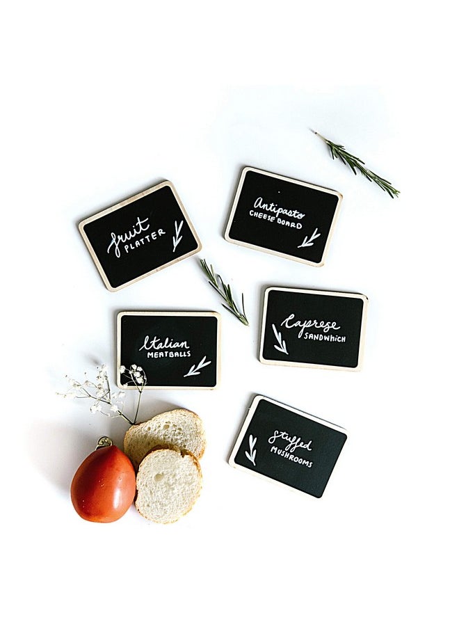 Savvy & Sorted Mini Chalkboard Signs For Food, 18 Small Chalk Signs Including 3 White Chalk Sticks, Food Signs For Party, Little Chalkboards, Party Food Labels Buffet Cheese Signs Candy Table Party Supplies  - Image 4