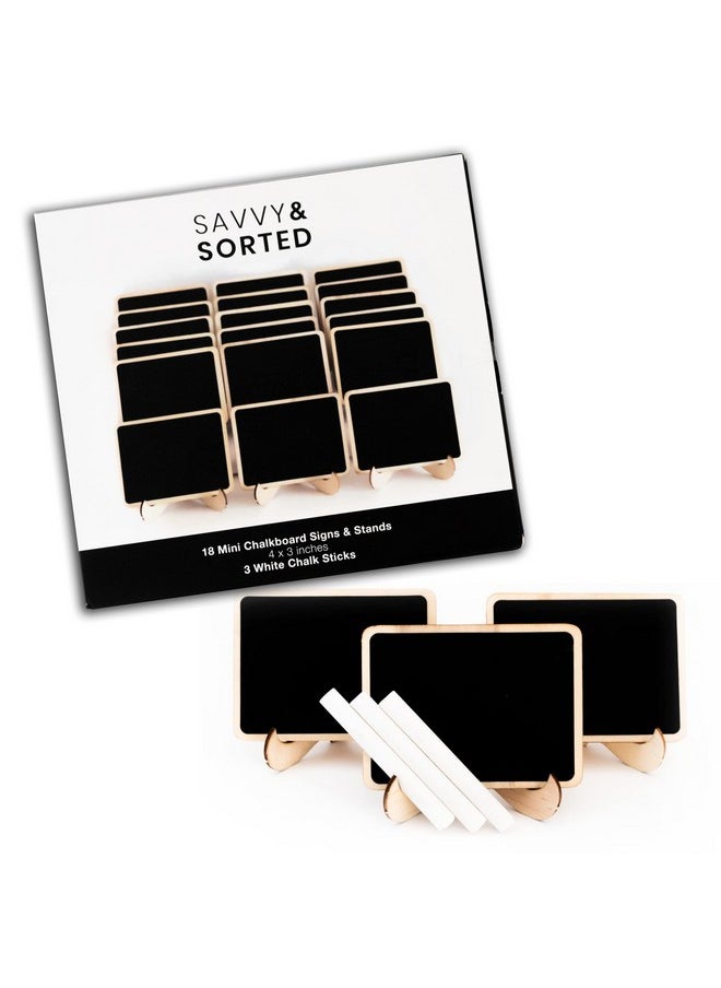 Savvy & Sorted Mini Chalkboard Signs For Food, 18 Small Chalk Signs Including 3 White Chalk Sticks, Food Signs For Party, Little Chalkboards, Party Food Labels Buffet Cheese Signs Candy Table Party Supplies  - Image 2