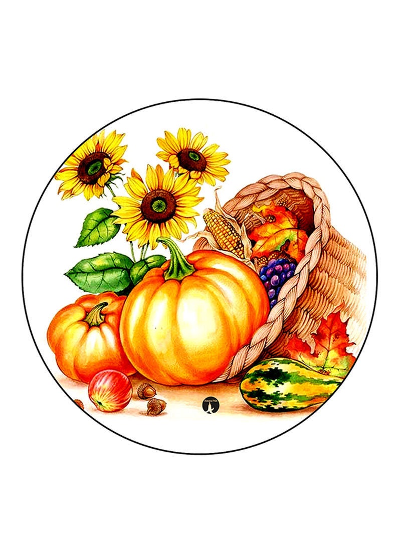 RKN Pumpkin Printed Mouse Pad Round  Multicolour