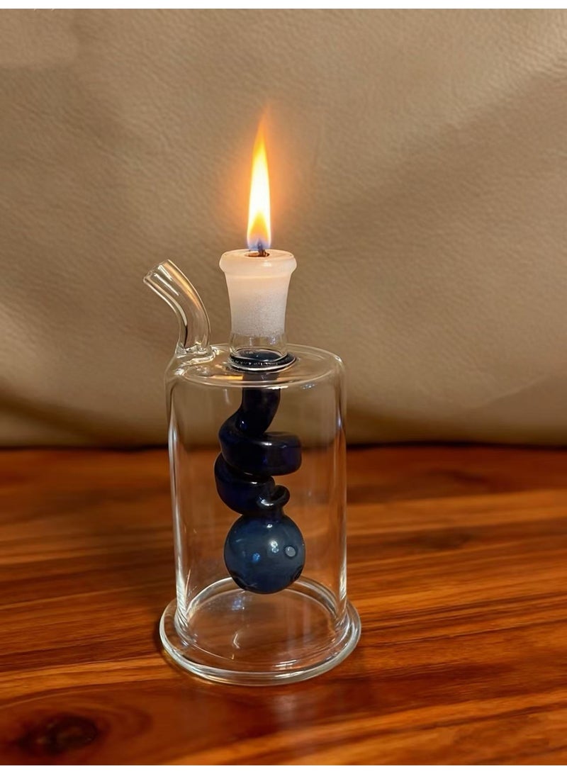 شيانغ مي مصباح زيت زجاجي ممتاز مقاوم للحرارة، زجاجة مزهرية زجاجية مصنوعة من مادة البورسليكات عالية الجودة للاستخدام طويل الأمد، مزهرية زجاجية شفافة (لون عشوائي) - Image 2