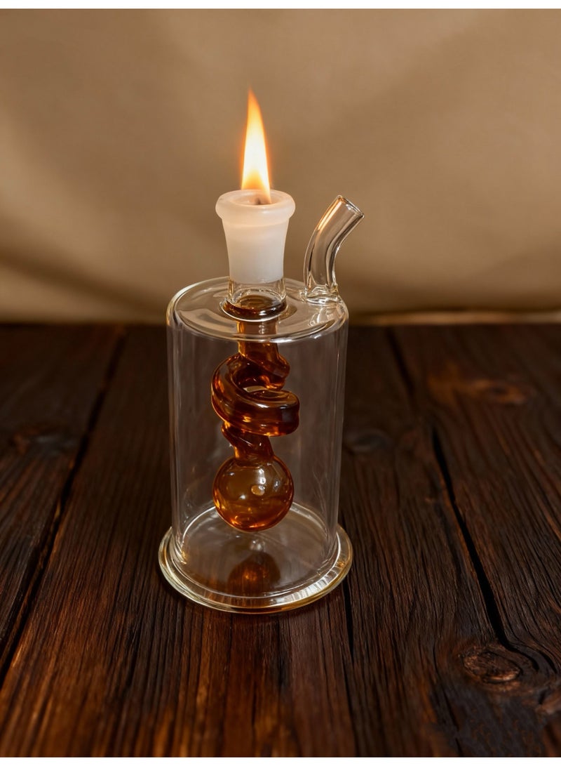 شيانغ مي مصباح زيت زجاجي ممتاز مقاوم للحرارة، زجاجة مزهرية زجاجية مصنوعة من مادة البورسليكات عالية الجودة للاستخدام طويل الأمد، مزهرية زجاجية شفافة (لون عشوائي) - Image 3