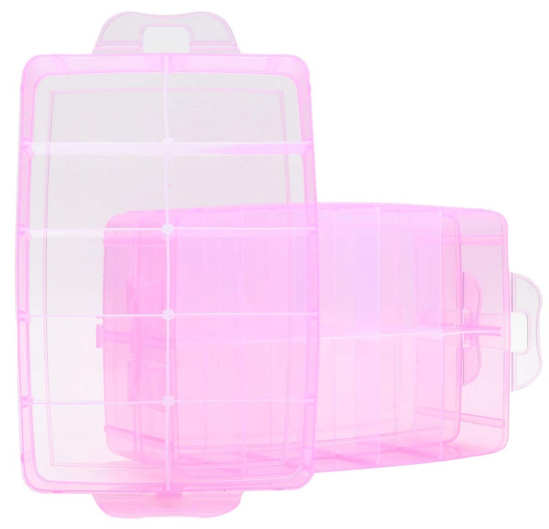 Sooyee Bead Organizer,3-Tier Craft Organizers and Storage,Stackable Storage Containers with 30 Compartments Dividers for Washi Tape,Toy, Nail,Art Supplies, Fishing Tackle, Pink - Image 5