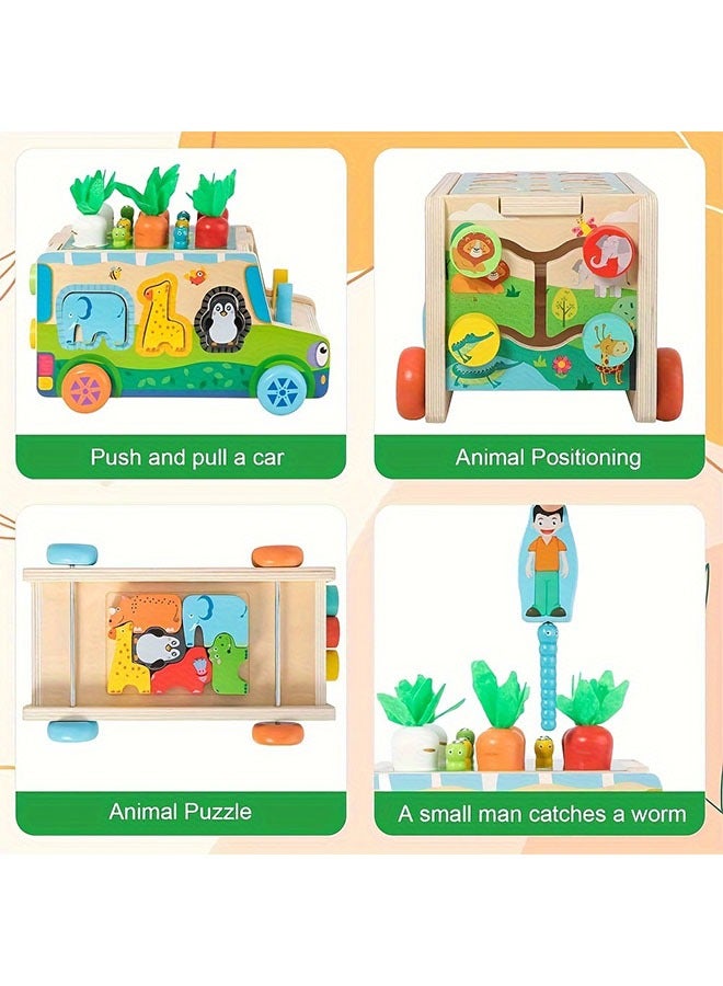 ألعاب فرز الشكل الخشبي  الجزر W الخضروات وحيوانات المزرعة الكتل  ألعاب تعليمية للأولاد والبنات البالغين من العمر 0-3 سنوات ، هدية عيد الميلاد وعيد الميلاد للأطفال الصغار - Image 4