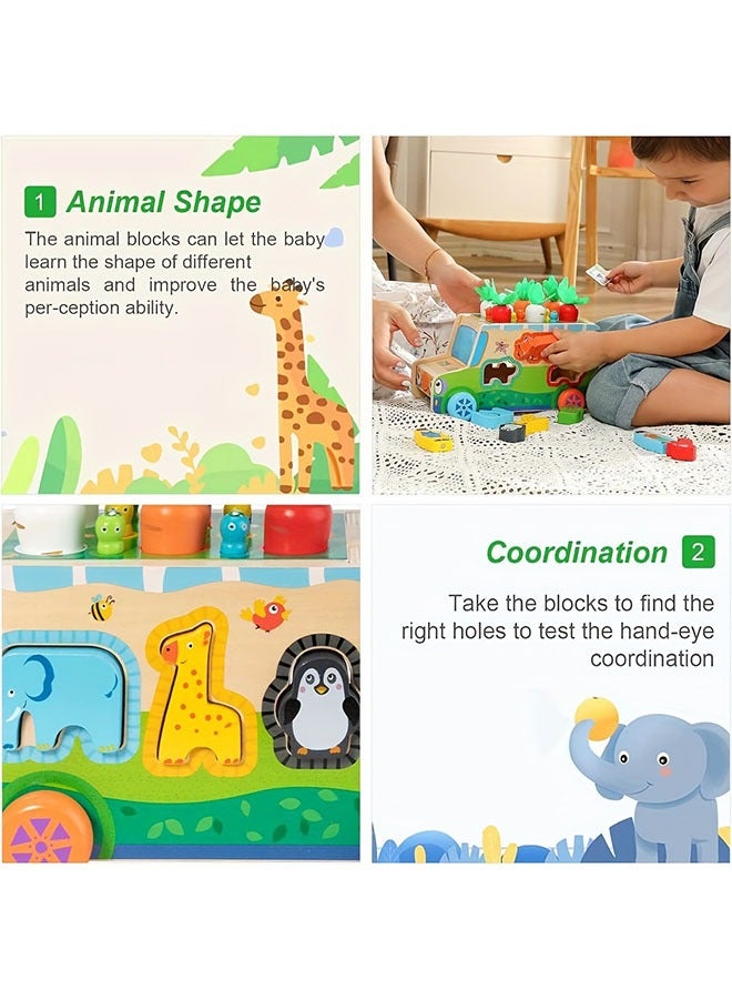 ألعاب فرز الشكل الخشبي  الجزر W الخضروات وحيوانات المزرعة الكتل  ألعاب تعليمية للأولاد والبنات البالغين من العمر 0-3 سنوات ، هدية عيد الميلاد وعيد الميلاد للأطفال الصغار - Image 5