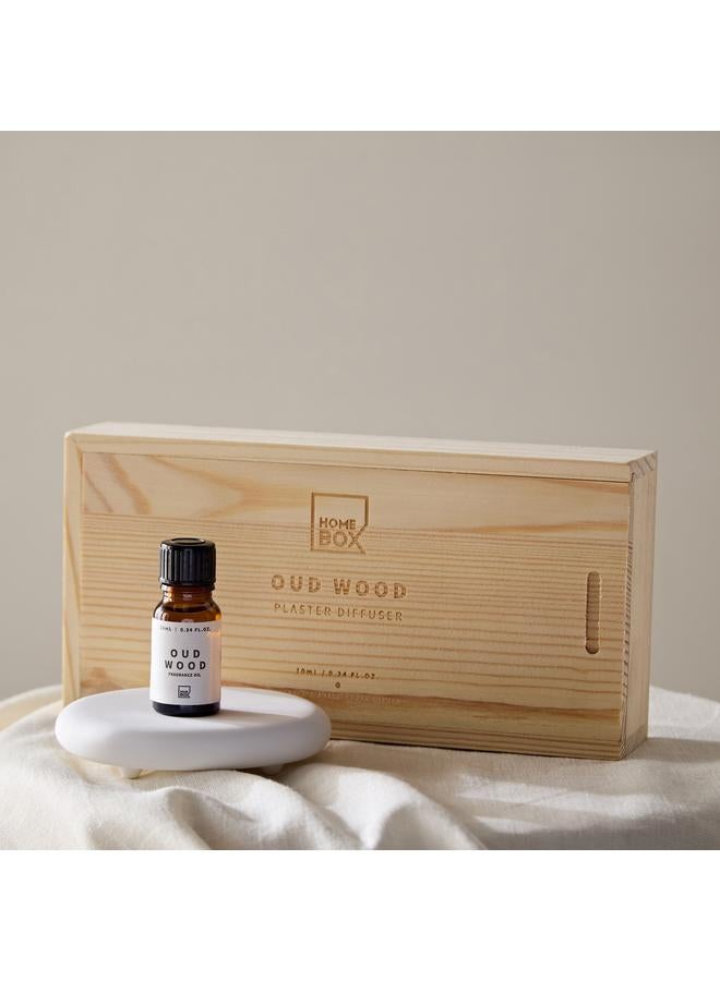 إيدين زيت عطري من خشب العود مع ناشر جص في صندوق خشبي - Image 1