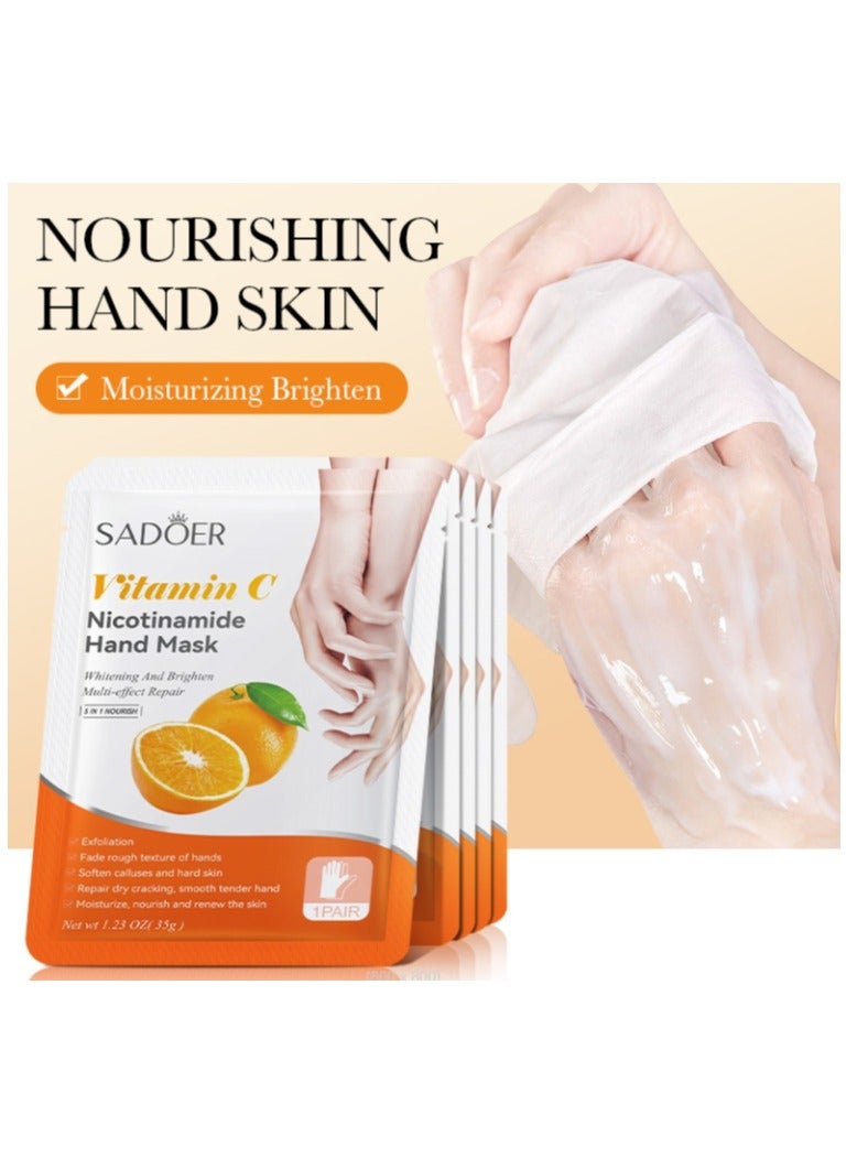 سادور 8 أزواج من قناع النيكوتيناميد لليدين والقدمين للأيدي الجافة والخشنة، يترك البشرة ناعمة وملساء وشابة - Image 2